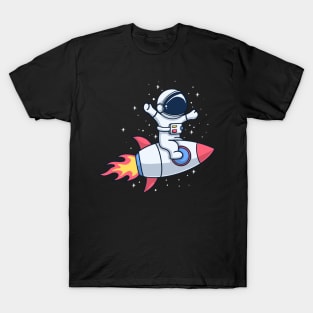 Astronaut Rising Rocket T-Shirt